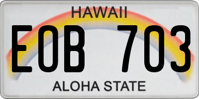 HI license plate EOB703