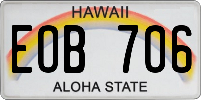 HI license plate EOB706