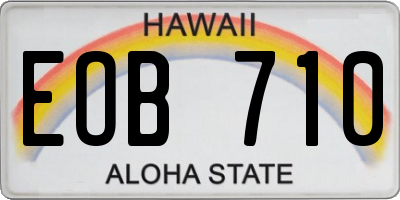 HI license plate EOB710
