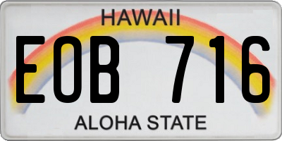 HI license plate EOB716