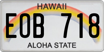 HI license plate EOB718