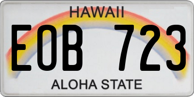 HI license plate EOB723