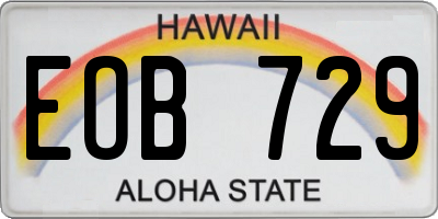 HI license plate EOB729