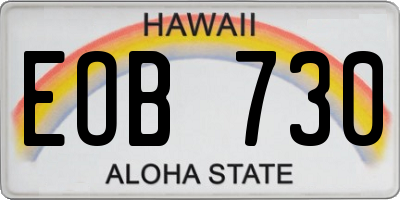 HI license plate EOB730