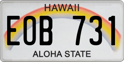 HI license plate EOB731