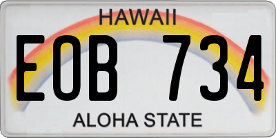 HI license plate EOB734
