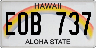 HI license plate EOB737
