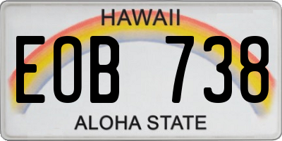 HI license plate EOB738