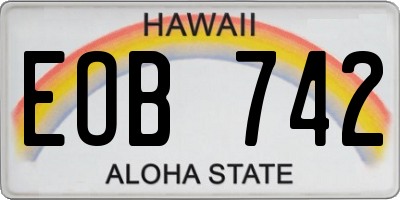 HI license plate EOB742