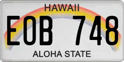 HI license plate EOB748