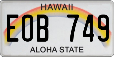 HI license plate EOB749