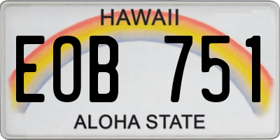HI license plate EOB751