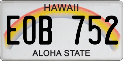 HI license plate EOB752