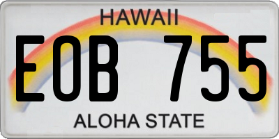HI license plate EOB755