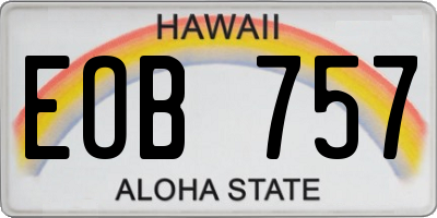 HI license plate EOB757