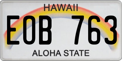 HI license plate EOB763
