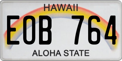 HI license plate EOB764