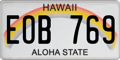 HI license plate EOB769