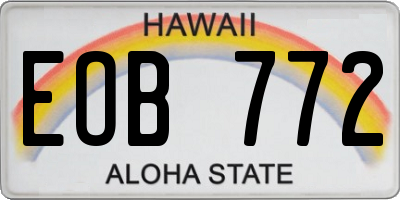 HI license plate EOB772