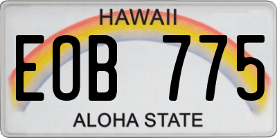 HI license plate EOB775