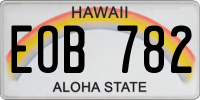 HI license plate EOB782