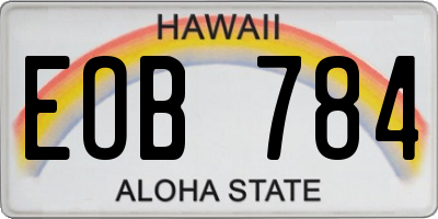 HI license plate EOB784