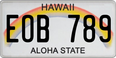 HI license plate EOB789