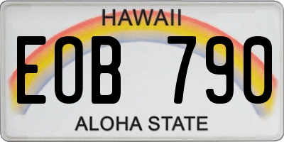 HI license plate EOB790