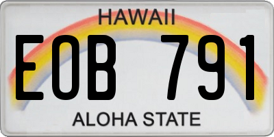 HI license plate EOB791