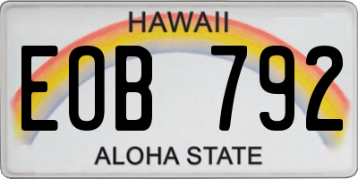 HI license plate EOB792