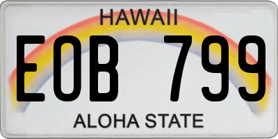 HI license plate EOB799