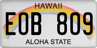 HI license plate EOB809