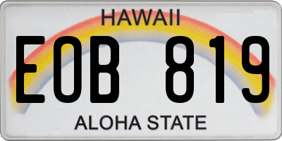 HI license plate EOB819