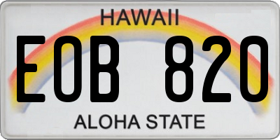 HI license plate EOB820