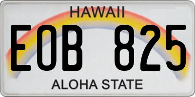 HI license plate EOB825