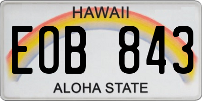 HI license plate EOB843