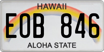 HI license plate EOB846