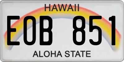 HI license plate EOB851