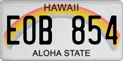 HI license plate EOB854
