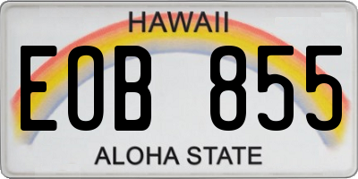 HI license plate EOB855