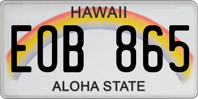 HI license plate EOB865