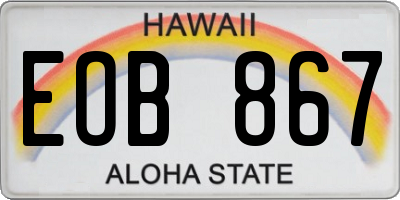 HI license plate EOB867