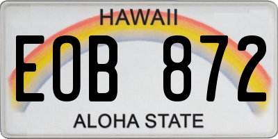 HI license plate EOB872