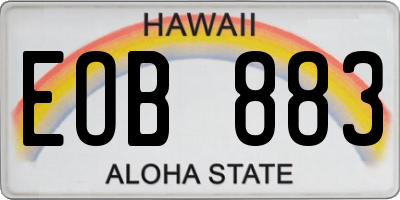 HI license plate EOB883
