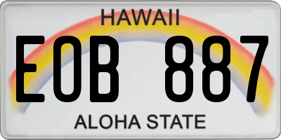 HI license plate EOB887