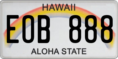HI license plate EOB888