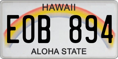 HI license plate EOB894