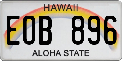 HI license plate EOB896