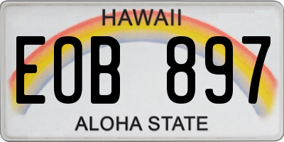 HI license plate EOB897