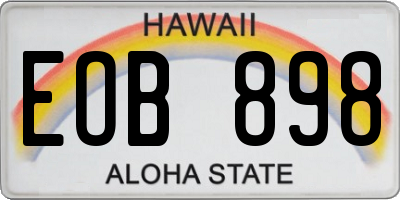 HI license plate EOB898